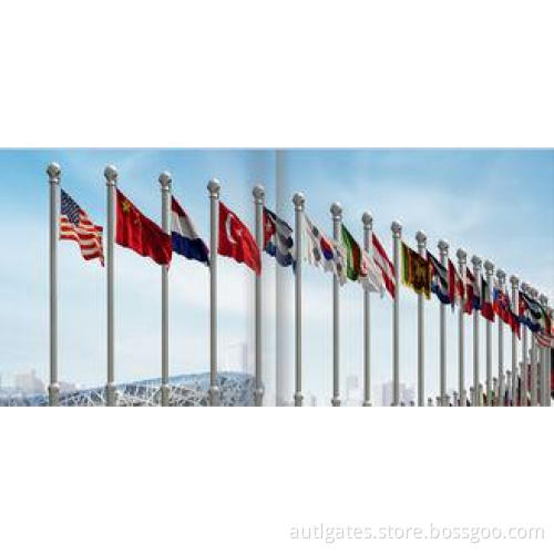 Automatic Motorized Aluminum Flag Pole , Telescoping Flag P